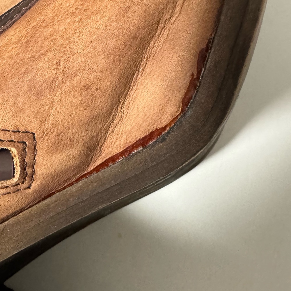 Free People Winding Road Tan Brown Leather Western Cowboy Booties Size 38 - Picture 10 of 13